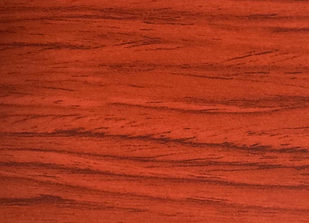 Holzdekor auf Aluminium - Iroko Rot